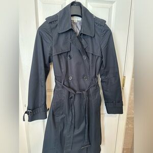 BR black trench coat medium petite